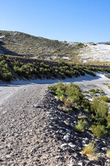 Landscape with dunes and sandy areas at Paso Vergara - crossing the border from Chile to Argentina while traveling South America
