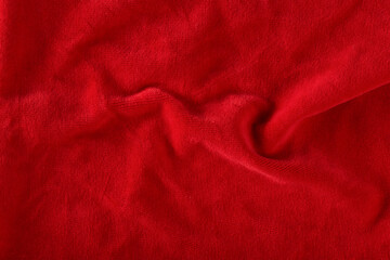 Red velvet texture for postcard or background for design. Red background for Christmas theme or...