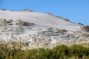 Landscape with dunes and sandy areas at Paso Vergara - crossing the border from Chile to Argentina while traveling South America
