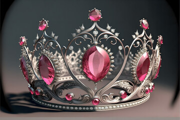 Crown with precious stones.