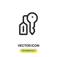 Fototapeta premium key icon vector. Linear style sign for mobile concept and web design. key symbol illustration. Pixel vector graphics - Vector. 