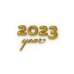 3d golden text. 2023 year.
