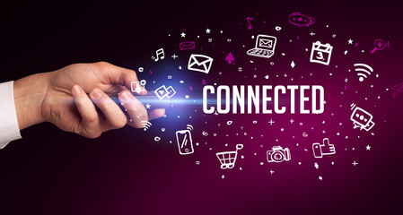 hand holding wireless peripheral concept