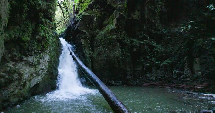 Salto do Cagarrao Waterfall located on Prego river, Sao Miguel Island, Azores, Portugal