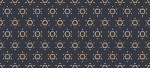 Modern Jewish star of David of geometric shapes seamless pattern vector illustration background