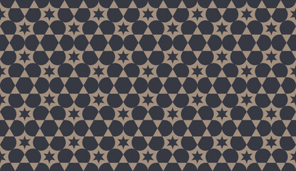 Abstract Jewish seamless pattern with star of David and other geometric shapes vector illustration