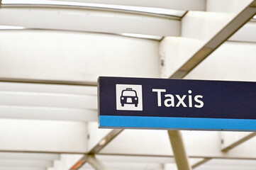 Sign and symbol showing visitors the location of a taxi rank
