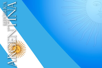 Drawing of the Argentina flag, space for text or images.