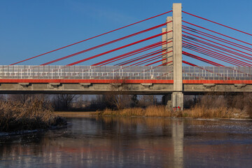 The bridge over the Motlawa river in winter scenery