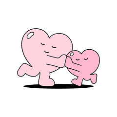 cute couple heart characters