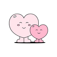 cute couple heart characters