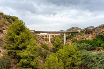 Old aqueduct in Nerja, Spain on October 16, 2022