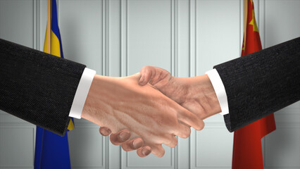 Bosnia and Herzegovina and China Officials Business Meeting. Diplomacy Deal. Partners Handshake