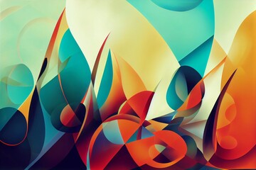 abstract and modern shapes in trendy colors for a beautiful background, generative ai