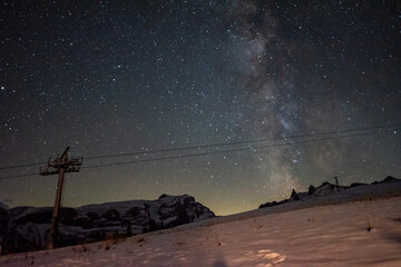 Starry night with the milky way in the alps 