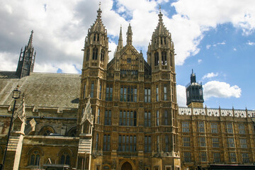 Fototapeta na wymiar London, England, in the Summer looking at Westminster Abby