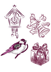 set of christmas icons