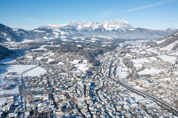 Fototapeta na wymiar Snowy Kitzbuhel in winter, Austria