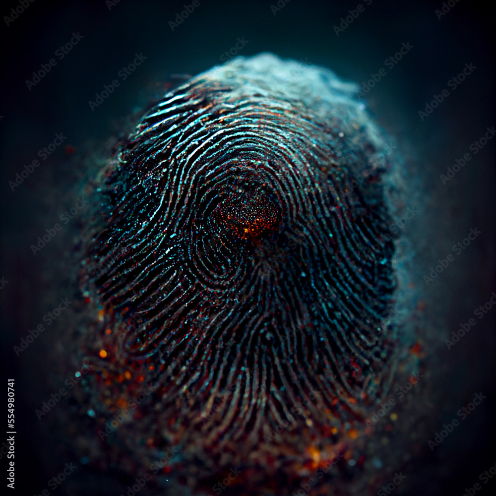 Fototapete close up beautiful abstract multi colored fingerprint on background texture for design.