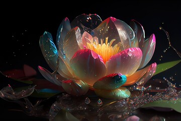 rainbow lotus art