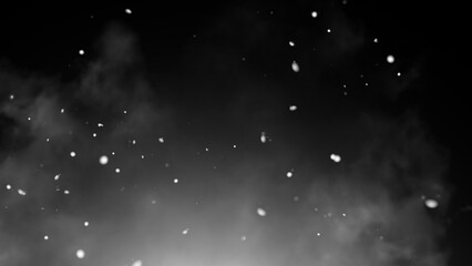 Fototapeta premium Fire embers particles texture overlays . Sparkle burn effect on isolated black background for movie scenes.