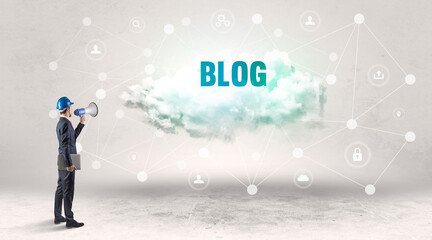 Engineer working on a social media concept