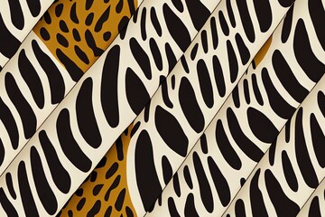 Seamless pattern of tigers, cheetahs, and leopards on a white backdrop, perfect for use in the fashion, fabric, web, wallpaper, wrapping, and any other sort of graphic design. Generative AI