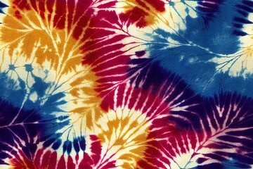 The striped pattern is an example of an artistic geo deep dye geo tie dye. Brush with a colorful bohemian design. Generative AI