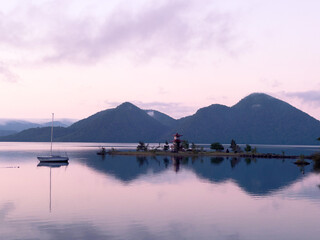 Lake Toya at dawn quietly