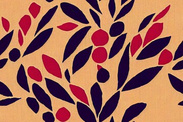 Floral design with a vibrant Asian color palette. Indian-inspired floral tapestry design for home d�cor and textiles. Generative AI
