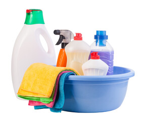 Cleaning items on transparent background. png file
