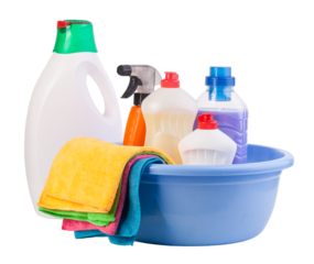 Cleaning items on transparent background. png file