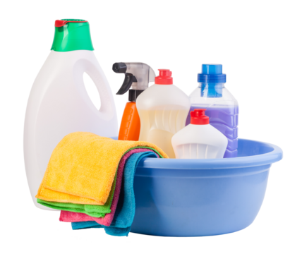 Cleaning items on transparent background. png file