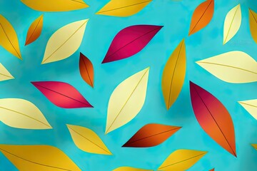 Fototapeta na wymiar Inspired tropical leaf seamless pattern. Nirvana, or the hippie look. Generative AI