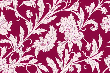 With a paisley design and floral borders, this digital textile seamless pattern is perfect for upholstery or wall coverings. Generative AI