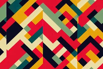 Acrylic prints Boho Style Geometric ethnic oriental floral seamless pattern, traditional ikat pattern abstract ethnic geometric pattern design. Generative AI