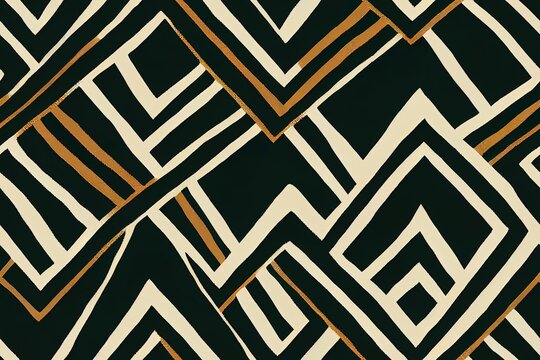 Abstract ethnic ikat chevron design for carpets, walls, clothes, gift wrap, Batik fabrics, and more. Stitching in the pattern of embroidery. Generative AI
