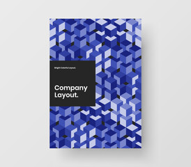 Multicolored mosaic shapes pamphlet layout. Creative annual report vector design concept.