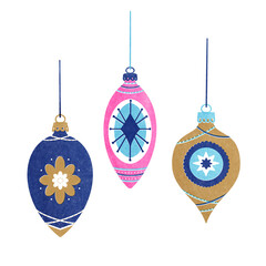 isolated retro christmas tree decorations and screen print riso graph style ornaments set on a transparent background