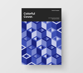 Premium geometric tiles flyer concept. Minimalistic postcard design vector illustration.