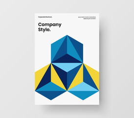 Fototapeta premium Isolated geometric hexagons postcard concept. Abstract corporate brochure vector design illustration.