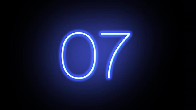 11 simple digit Neon New Year Count Down. Video is ending with the fireworks and 2023