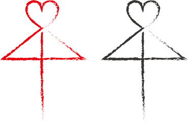 手書き風の相合傘