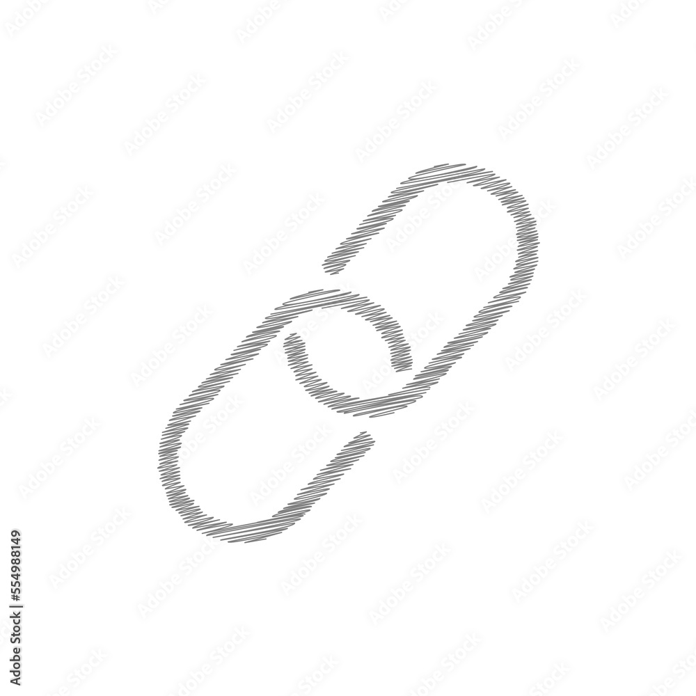 Poster link white sketch vector icon. link icon vector for web, computer and mobile app