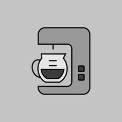 Coffee maker machine outline icon. Workspace sign