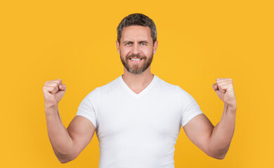 photo of happy caucasian man wear white shirt. man wearing casual style. bearded man in casual shirt