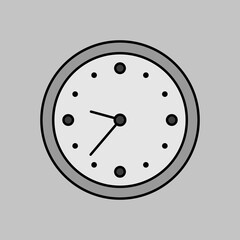 Clock outline grayscale icon. Workspace sign