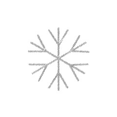 Snowflake white sketch vector icon. Symbol for use at low or cold temperatures.
