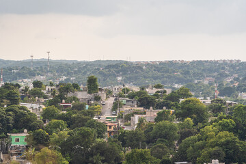 Beautiful panoramic view of the city of Campeche in Mexico.