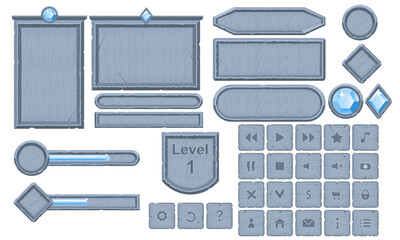 Stone UI game frame set